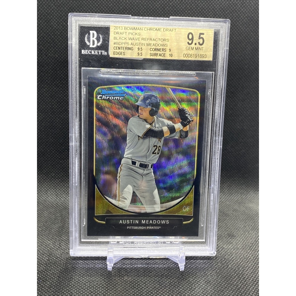 AUSTIN‎ MEADOWS 2013 BOWMAN CHROME DRAFT PICKS BLACK WAVE REFRACTOR BGS 9.5 GEM